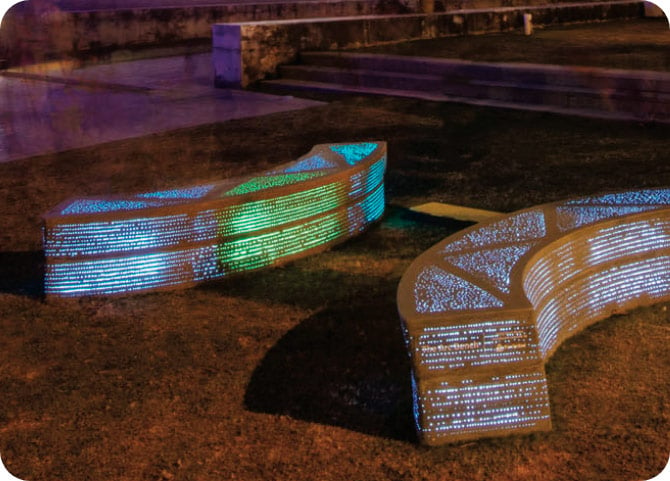 The Illuminating Arc Bench Singapore Art